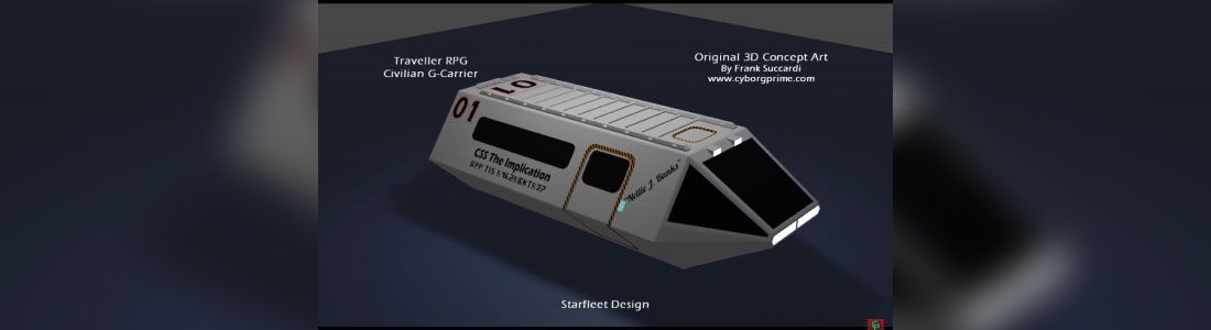 Traveller RPG Civilian G-Carrier 3D Concept Design