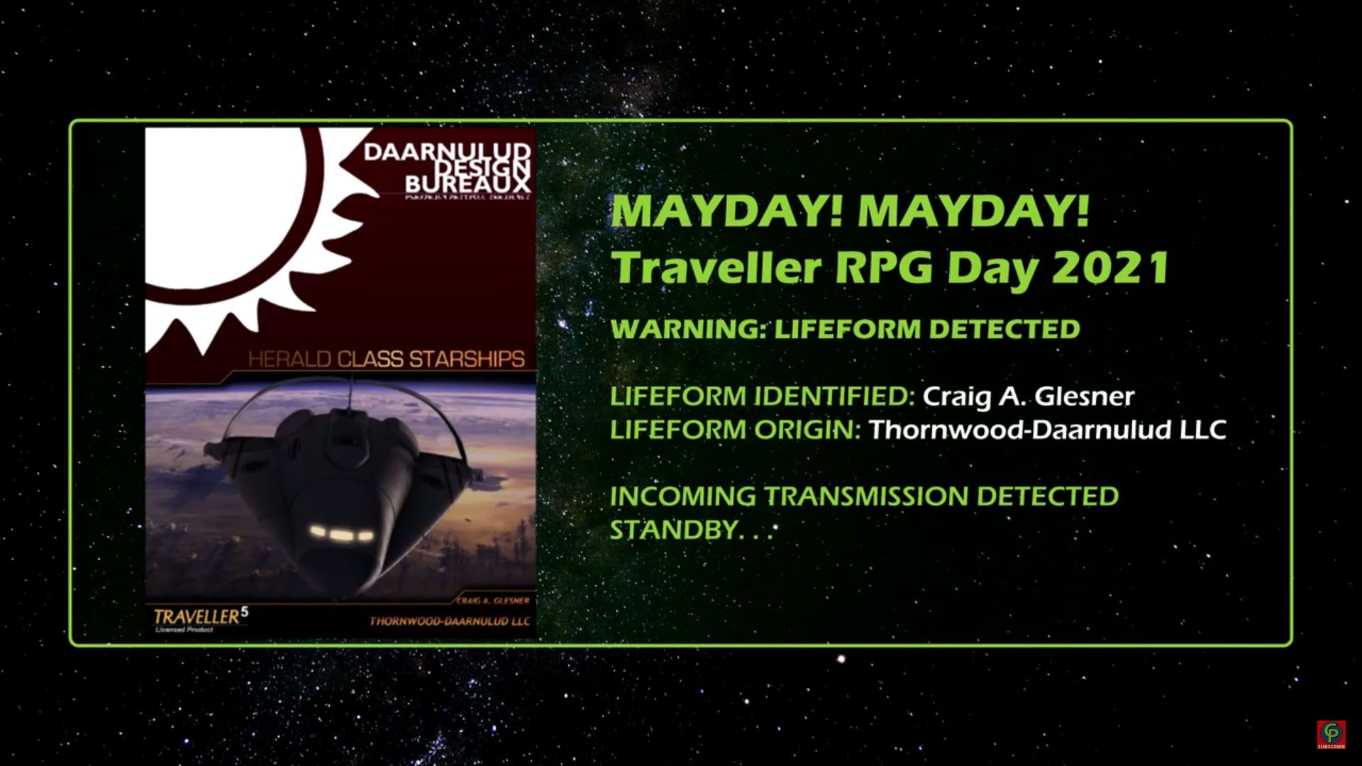 Craig A Glesner Interview Traveller RPG Mayday 2021 title