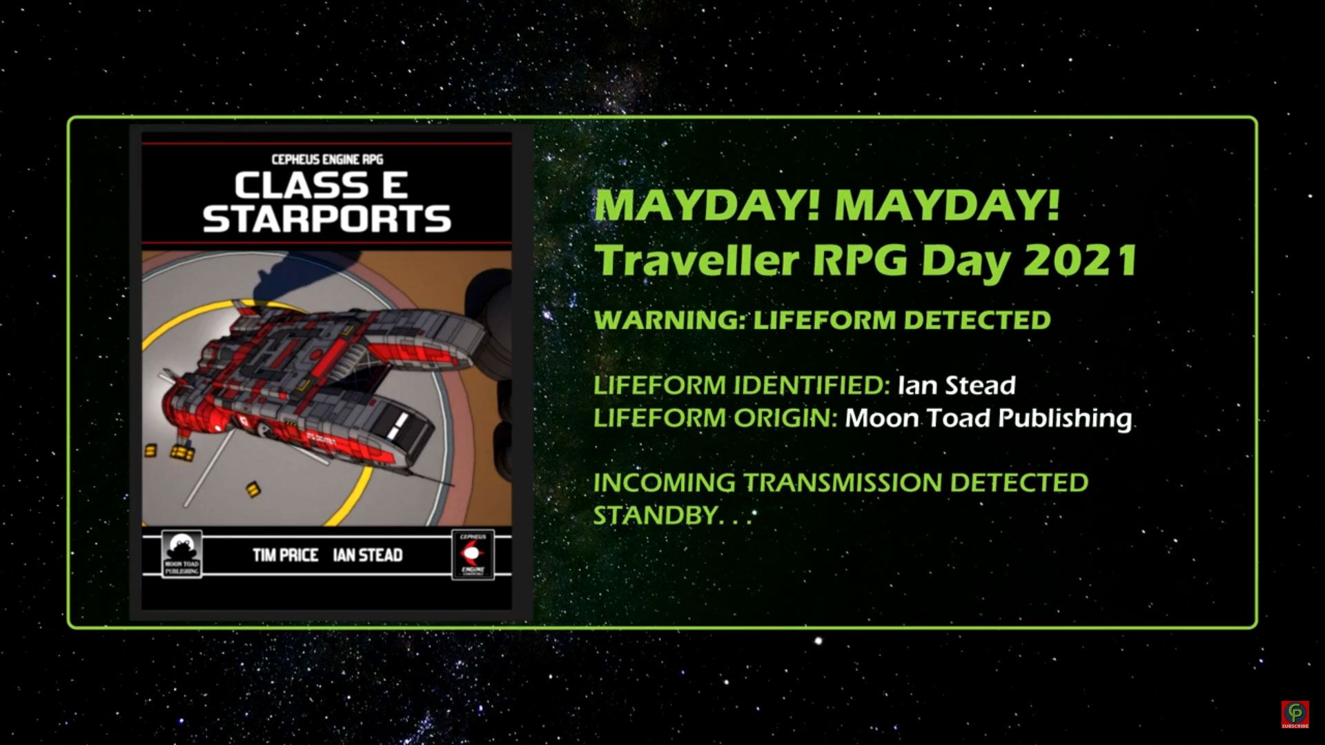 ian stead of moon toad publishing Interview Traveller RPG Mayday 2021 title