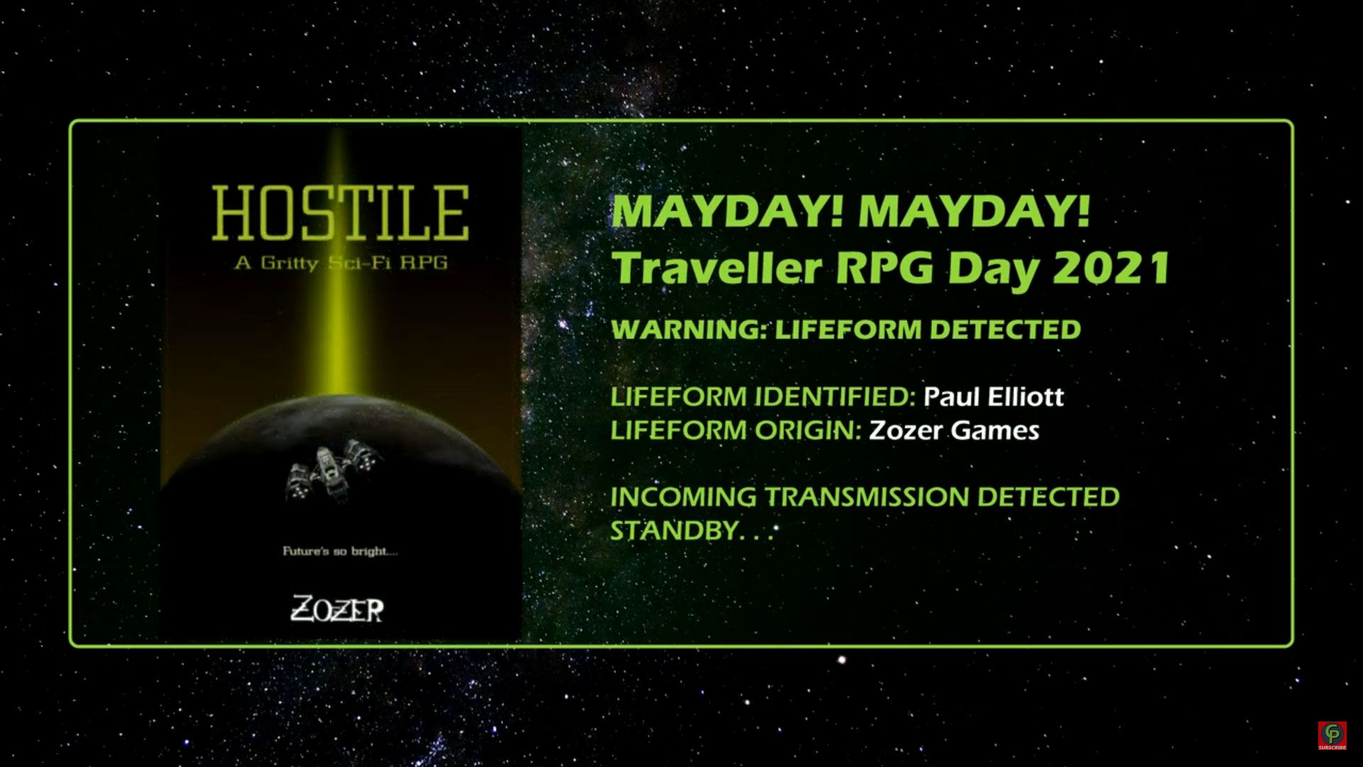 paul elliott of zozer games Interview Traveller RPG Mayday 2021 title