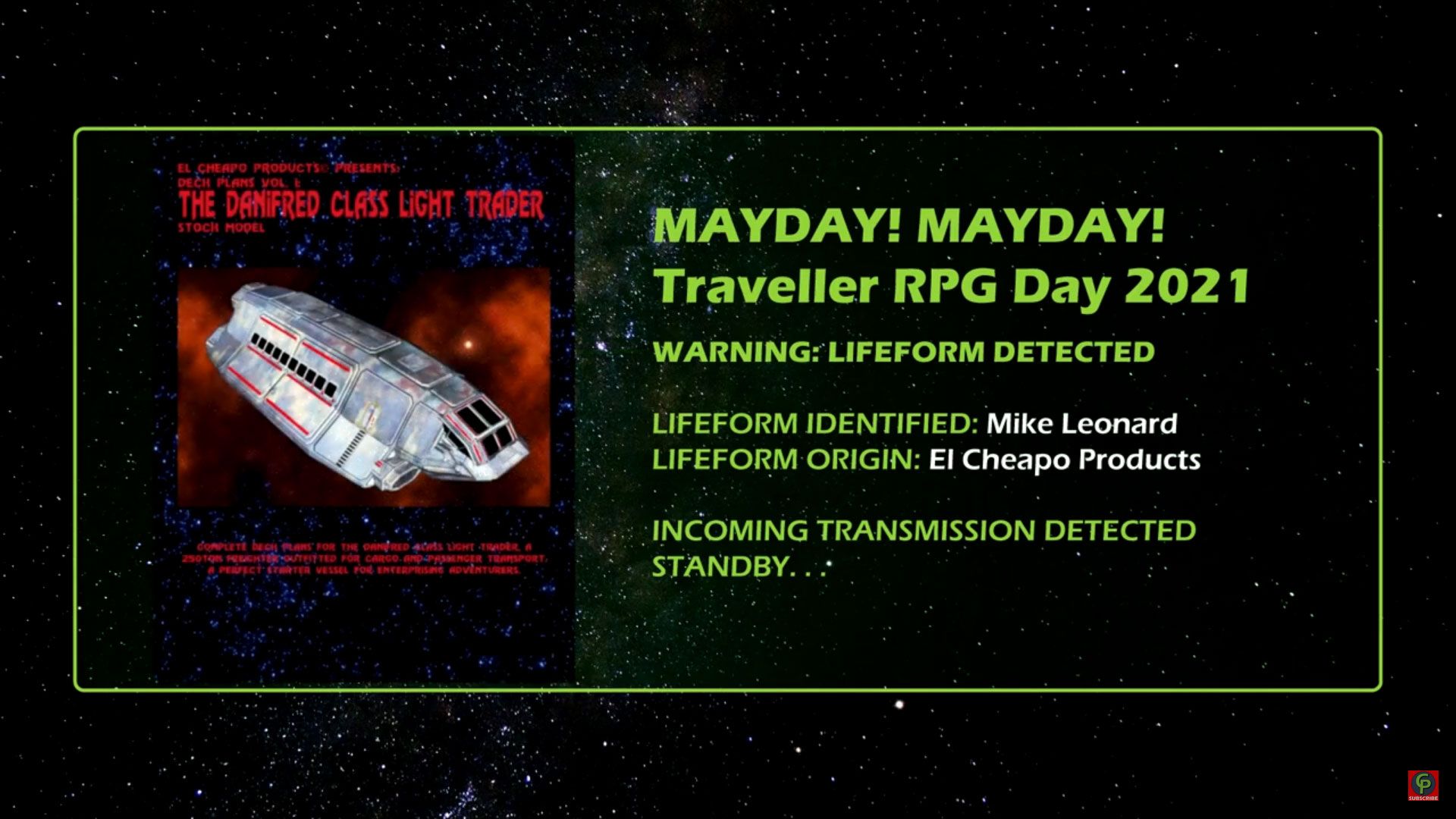 mike leonard of el cheapo products Interview Traveller RPG Mayday 2021 title