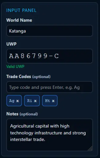 sci fi world decoder input panel