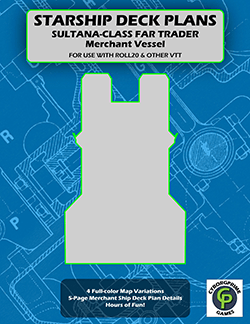 Sultana Class Far Trader Starship Deck Plans For Roll20 And Other VTT available at cyborgprime.com and drivethrurpg